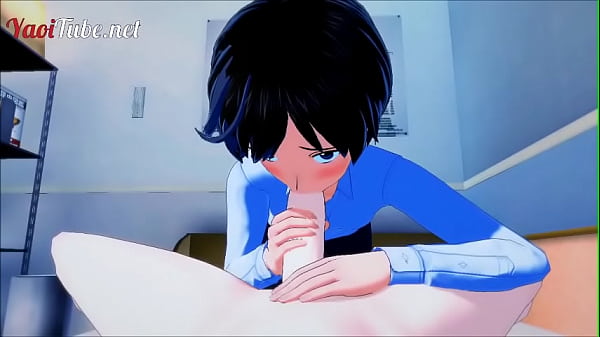 Evangelion Yaoi Hentai 3D - Shinji x Kaworu. Punheta, boquete e bareback e goza na boca e no cuzinho