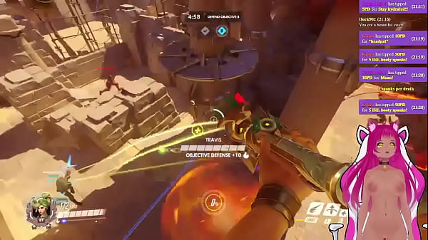 VTuber LewdNeko gioca a Overwatch e viene sculacciato, parte 1