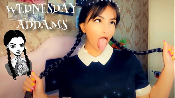 Wandinha Addams macht Ahegao und Deepthroat - Exxxtra Sloppy Ahegao Deepthroat BJ Wednesday Addams COSPLAY