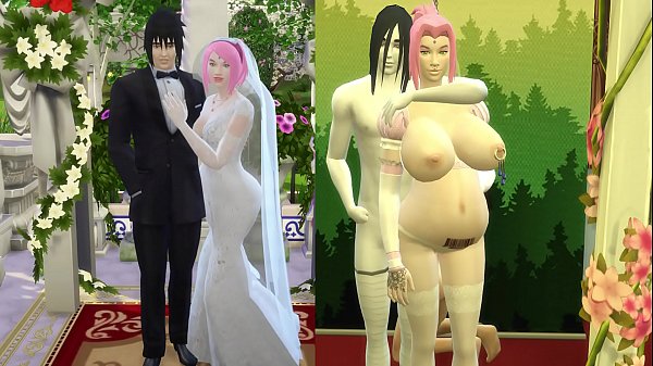 Le mariage de Sakura, partie 4 Naruto Hentai Femme obéissante et domestique Enceinte de chez elle devant son mari cocu et triste Netorare