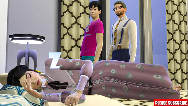 Patrigno asiatico e figliastro scopano la matrigna coreana dopo aver cenato insieme | Matrigna asiatica e figliastro