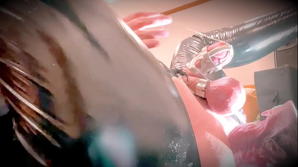 Jett Hoover machine fucks in chastity device, cumming mid fuck on dildo and ass, then fucking herself even harder to second orgasm