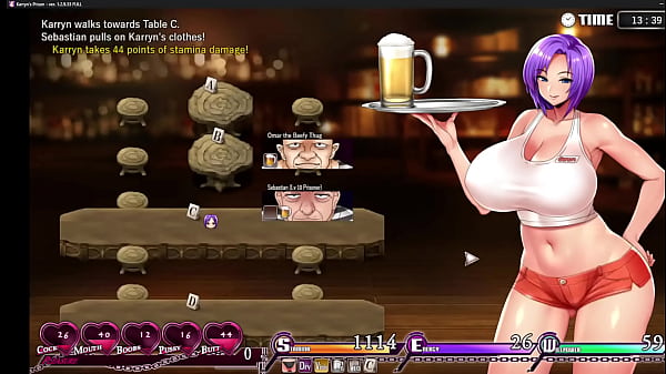 Prisão de Karryns Parte 3 Trabalho de garçonete e sucção de dedo, jogo Sexy Warden Hentai