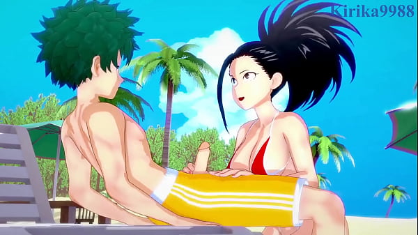 Momo Yaoyorozu und Kyoka Jiro und Izuku Midoriya haben intensiven Sex. - Mein Held Academia Hentai