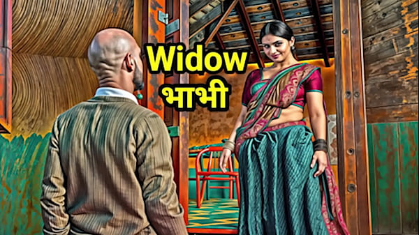 Der Freund des Schwagers erwischt die vollbusige indische Desi-Schlampe Witwe Bhabhi beim Sex und setzt sie unter Druck, verdammte Hindi-Audioaufnahmen zu machen