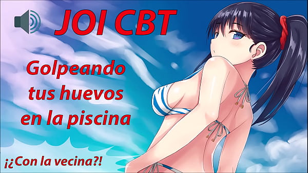JOI HENTAI CBT in piscina frustando segretamente le tue palle.