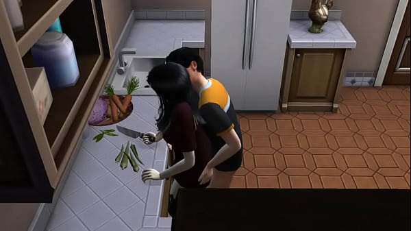 Intenta follar a su joven esposa en todas las superficies de la casa